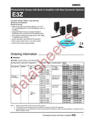 E3Z-D62 datasheet  